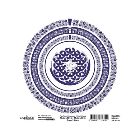 Model MER09 Modern Etnik Daire Cadence Pirinç Dekopaj Kağıdı 30x30cm