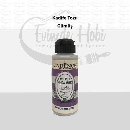 Cadence Metalik Gümüş Kadife Tozu 120ML