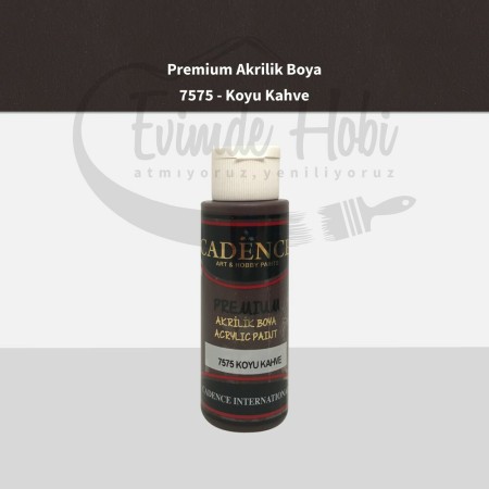 Premium Akrilik Boya 7575 Koyu Kahve 70ML