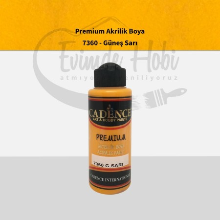 Premium Akrilik Boya 7360 Güneş Sarı 120ML