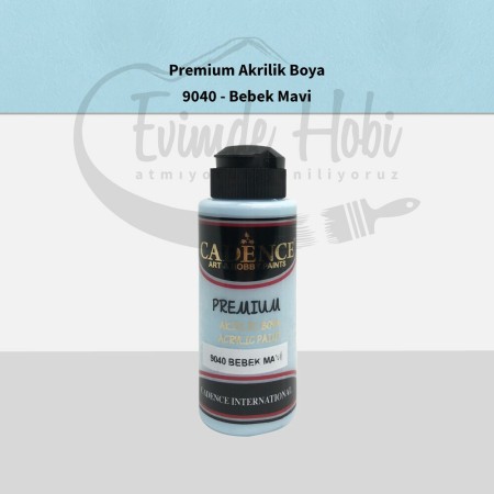 Premium Akrilik Boya 9040 Bebek Mavi 120ML