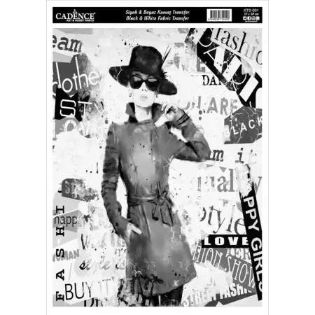 Fabric Transfer Black White KTS001 21x30cm