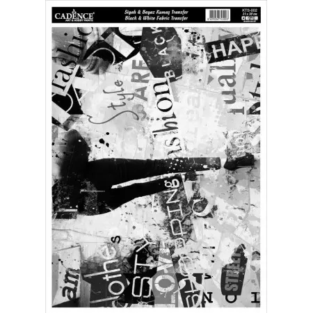 Fabric Transfer Black White KTS002 21x30cm