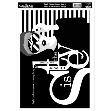 Fabric Transfer Black White KTS003 21x30cm