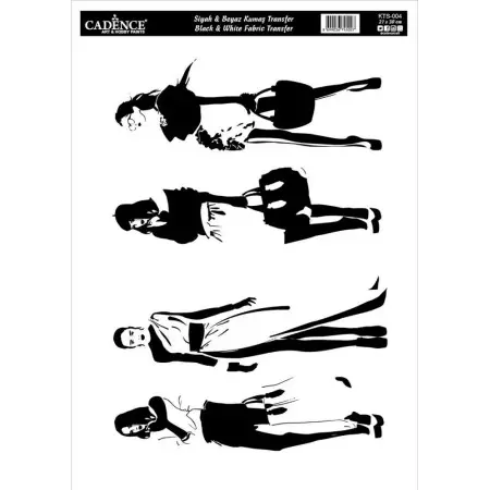 Fabric Transfer Black White KTS004 21x30cm