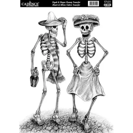 Fabric Transfer Black White KTS012 21x30cm