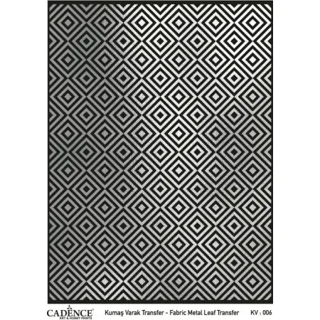 KV006 SILVER Foil Fabric Transfer 30x42cm