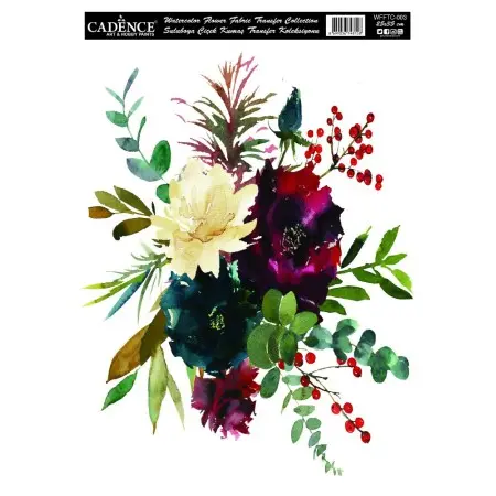 WFFTC003 Watercolor Flower Fabric Transfer 25x35cm