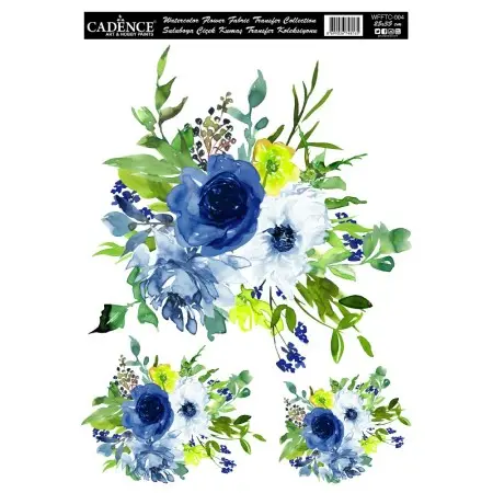 WFFTC004 Watercolor Flower Fabric Transfer 25x35cm