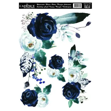 WFFTC006 Watercolor Flower Fabric Transfer 25x35cm