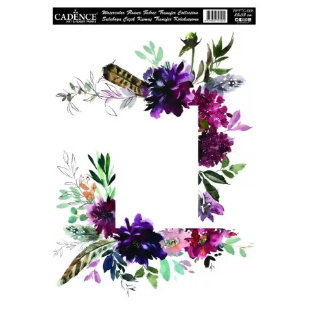 WFFTC008 Watercolor Flower Fabric Transfer 25x35cm