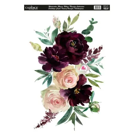WFFT004 Watercolor Flower Fabric Transfer 35x50cm