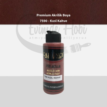 Premium Akrilik Boya 7590 Kızıl Kahve 120ML