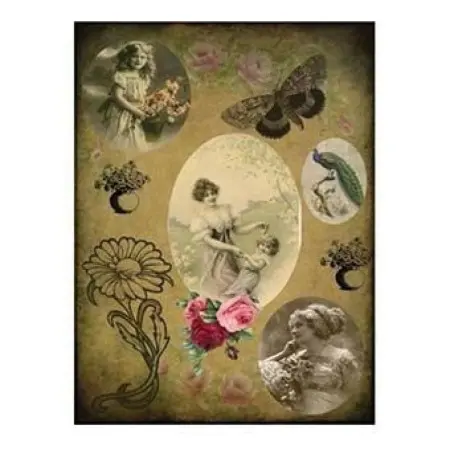 Model 071 Cadence Rice Decoupage Paper 30x42cm.