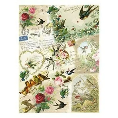 Model 084 Cadence Rice Decoupage Paper 30x42cm.