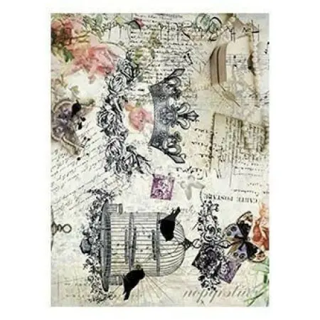 Model 154 Cadence Rice Decoupage Paper 30x42cm.
