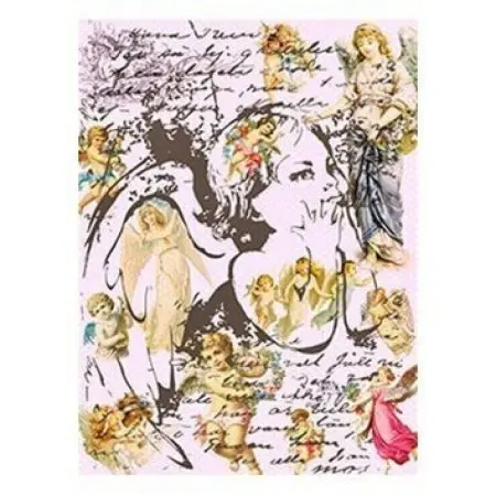Model 156 Cadence Rice Decoupage Paper 30x42cm.