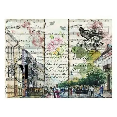 Model 134 Cadence Rice Decoupage Paper 30x42cm.