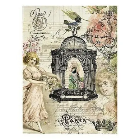 Model 151 Cadence Rice Decoupage Paper 30x42cm.