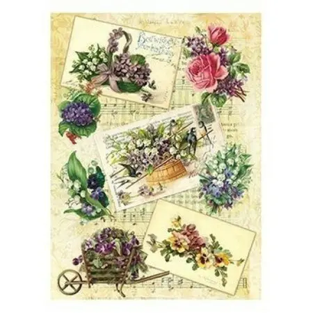Model 207 Cadence Rice Decoupage Paper 30x42cm.