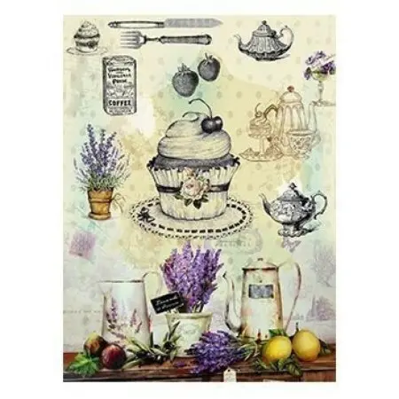Model 296 Cadence Rice Decoupage Paper 30x42cm.