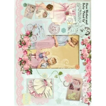 Model 332 Cadence Rice Decoupage Paper 30x42cm.