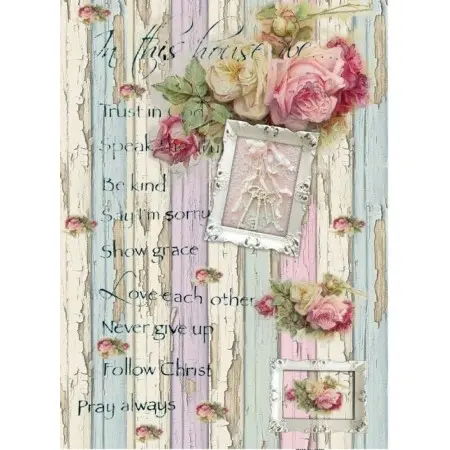 Model 335 Cadence Rice Decoupage Paper 30x42cm.