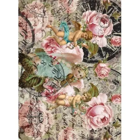 Model 344 Cadence Rice Decoupage Paper 30x42cm.
