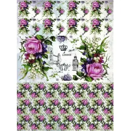 Model 352 Cadence Rice Decoupage Paper 30x42cm.