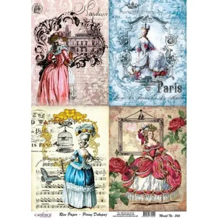 Model 366 Cadence Rice Decoupage Paper 30x42cm.