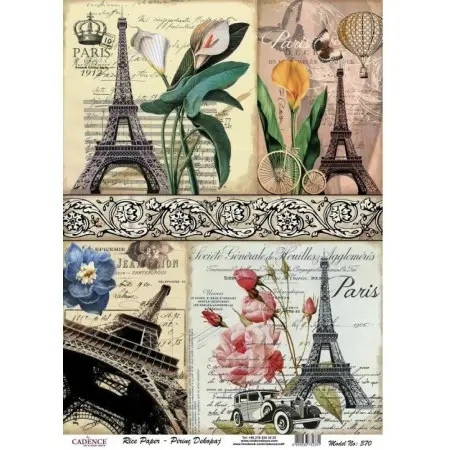 Model 370 Cadence Brass Decoupage Paper 30x42cm.