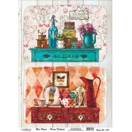 Model 373 Cadence Rice Decoupage Paper 30x42cm.