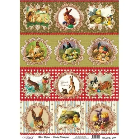 Model 377 Cadence Rice Decoupage Paper 30x42cm.