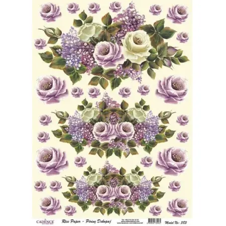 Model 383 Cadence Rice Decoupage Paper 30x42cm.