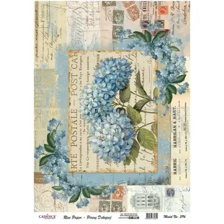 Model 396 Cadence Rice Decoupage Paper 30x42cm.