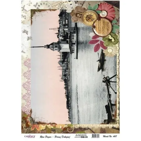 Model 408 Cadence Rice Decoupage Paper 30x42cm.