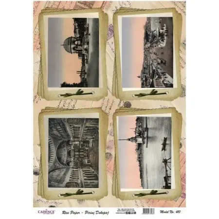 Model 410 Cadence Rice Decoupage Paper 30x42cm.