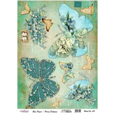 Model 419 Cadence Rice Decoupage Paper 30x42cm.