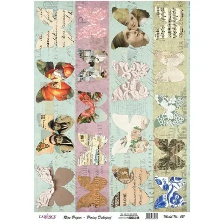 Model 421 Cadence Rice Decoupage Paper 30x42cm.