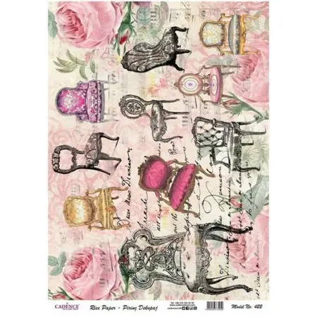 Model 422 Cadence Rice Decoupage Paper 30x42cm.