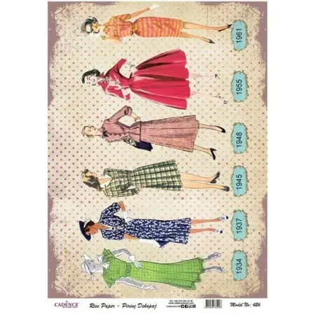 Model 426 Cadence Rice Decoupage Paper 30x42cm.