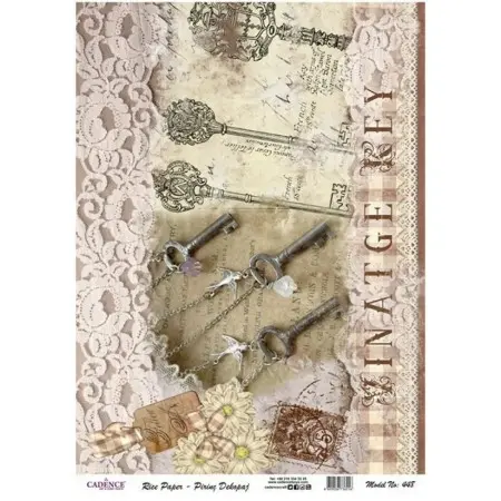 Model 448 Cadence Rice Decoupage Paper 30x42cm.
