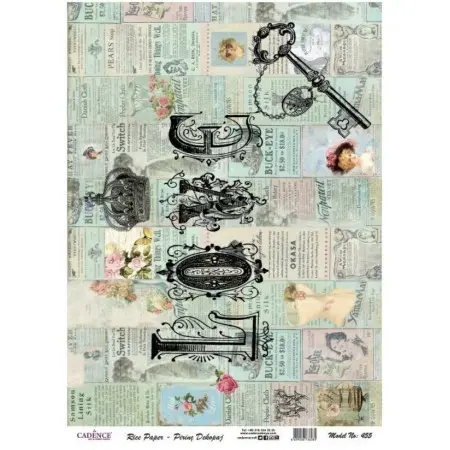 Model 455 Cadence Rice Decoupage Paper 30x42cm.