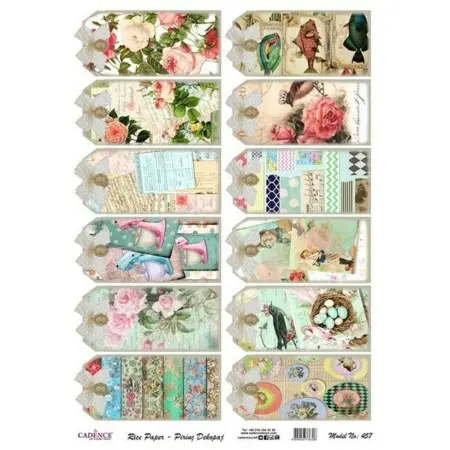 Model 457 Cadence Rice Decoupage Paper 30x42cm.