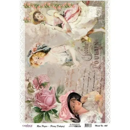 Model 460 Cadence Rice Decoupage Paper 30x42cm.