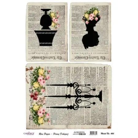 Model 466 Cadence Rice Decoupage Paper 30x42cm.