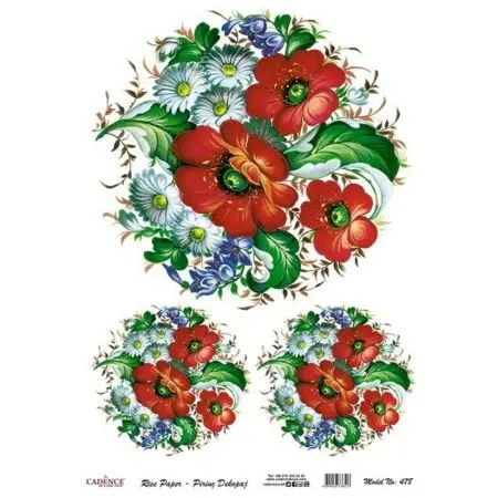 Model 478 Cadence Rice Decoupage Paper 30x42cm.