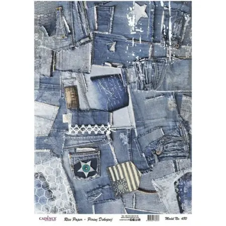 Model 480 Cadence Rice Decoupage Paper 30x42cm.