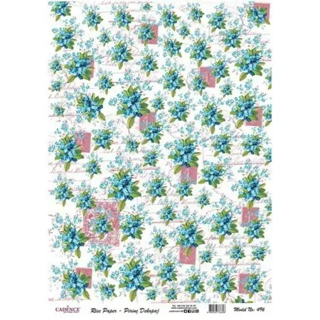 Model 496 Cadence Rice Decoupage Paper 30x42cm.