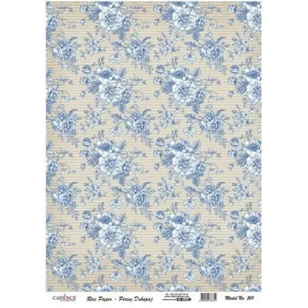 Model 501 Cadence Rice Decoupage Paper 30x42cm.